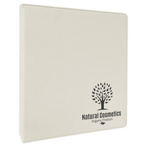 White Leatherette 3-Ring Binder Small