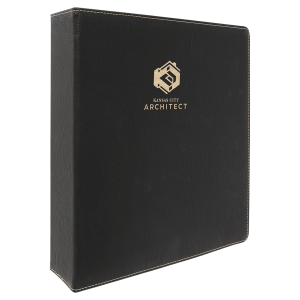 Black/Gold Leatherette 3-Ring Binder Large