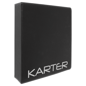 Black/Silver Leatherette 3-Ring Binder Large