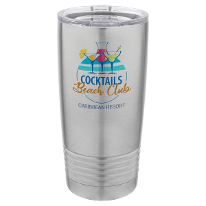 Stainless Steel Sublimatable 20 oz. Polar Camel Tumbler with Clear Lid